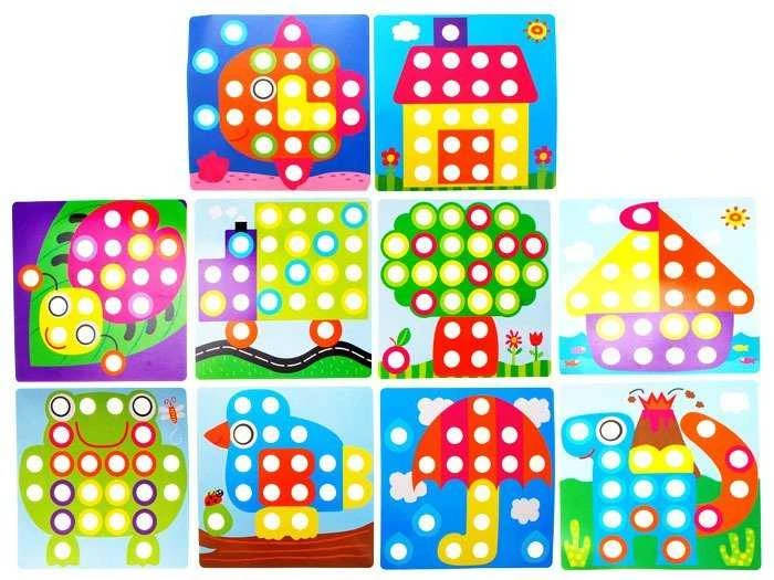 Dėlionė Jokomisiada Creative Montessori mosaic button puzzle - pin pictures ZA1706