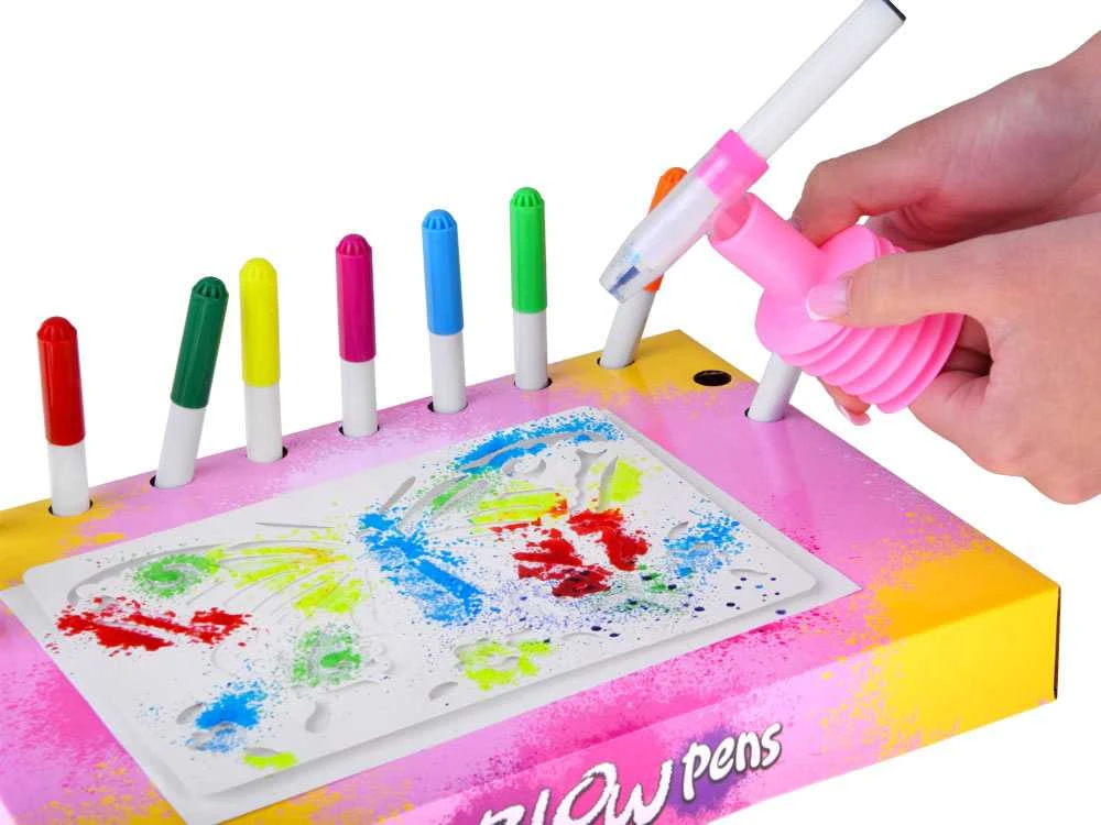 Jokomisiada AIRBRUSH kūrybinio meno rinkinys - dažymo pompa, žymekliai ir trafaretai ZA5710