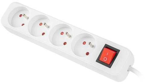 LANBERG PS1-04E-0150-W 1.5M Baltas LANTERGE CURVE 4X 230V PL WITH CIRCUIT BREAKER FULL COPPER