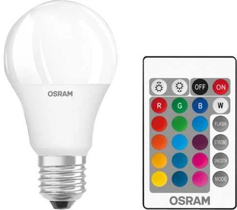 Osram LED Star+ Classic A RGBW FR 60 reguliuojama 9W/827 E27 lemputė su nuotolinio valdymo pultu | 9 W | RGBW