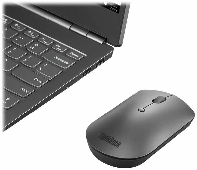 Pelė Lenovo ThinkBook Bluetooth Silent Mouse, Pilkos spalvos