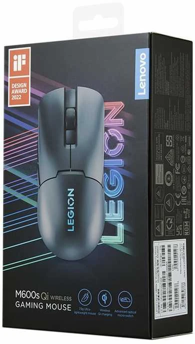 Lenovo | Belaidė pelė žaidimams | Legion M600s Qi | Pelė žaidimams | 2.4GHz, Bluetooth, USB su laidu | Storm Pilkas