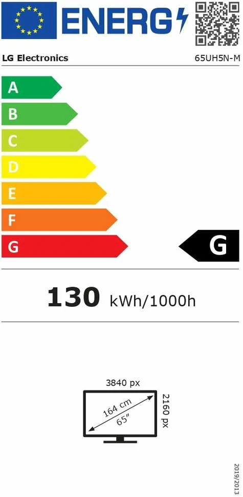 Monitorius LG 4K UHD reklaminis ekranas | 65UH5N-M | 65" | 500 cd/m² | Kraštovaizdžio / Portreto režimas | 24/7 | webOS | 8 ms | 178° | 178°