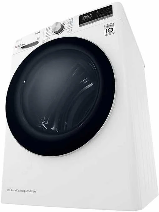 LG | Džiovyklė | RH80V3AV6N | Energijos vartojimo efektyvumo klasė D | Pakraunama iš priekio | 8kg | LED | Gylis 69 cm | Wi-Fi | Baltas