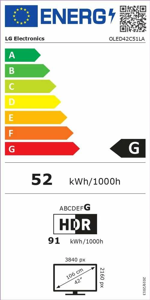 42 colių LG OLED42C51LA 4K išmanusis Televizorius 2025