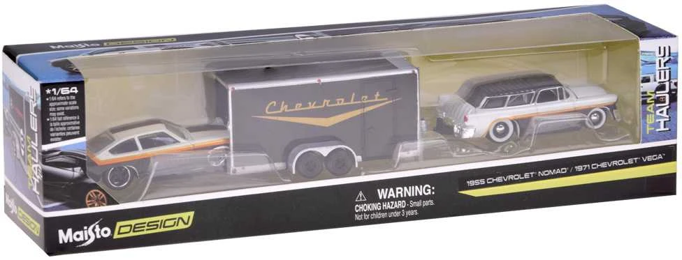 Jokomisiada Licencijuoti metaliniai automobiliai 1:64 – „Chevrolet Nomad 1955“ ir „Vega 1971