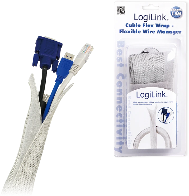 LOGILINK KAB0007 LOGILINK - Lankstus kabelių laikiklis, pilka