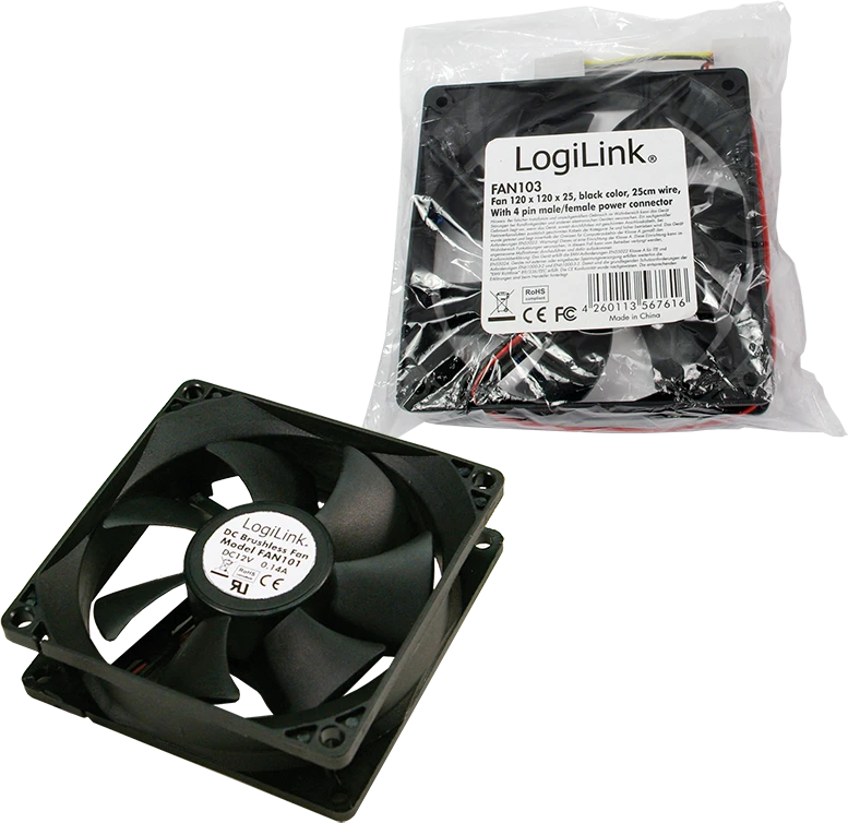 Logilink | FAN103 | Juodas | Case fan