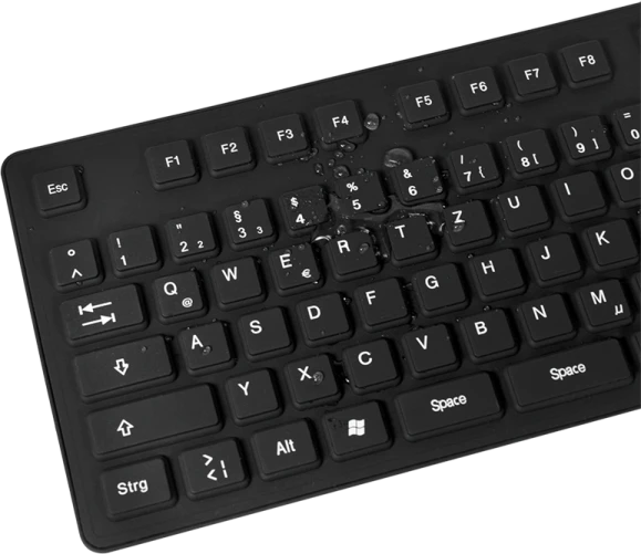 Logilink | Flexible waterproof Klaviatūra USB + PS/2 | ID0019A | Lanksti klaviatūra | su laidu | DE | Juodas