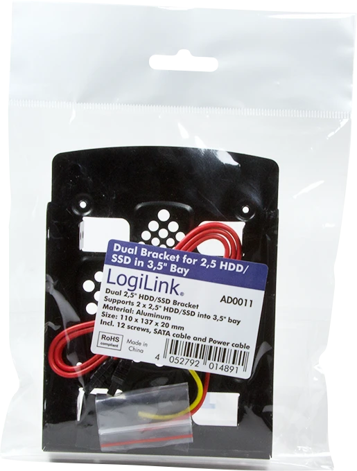Kietojo disko montavimo laikiklis Logilink 2x 2.5" iki 3.5"
