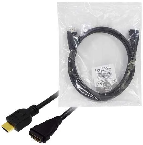 LOGILINK CH0056 LOGILINK - HDMI kabelis - HDMI 1.4 vyriškas / moteriškas, auksinė versija, ilgis 2 m