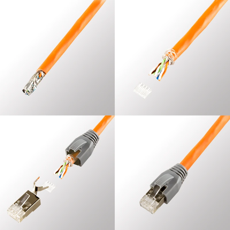 LogiLink modulinis kištukas RJ45 skirtas Cat7,Cat.6A, Cat.6 kabeliams (mp0033, 50 vnt.)