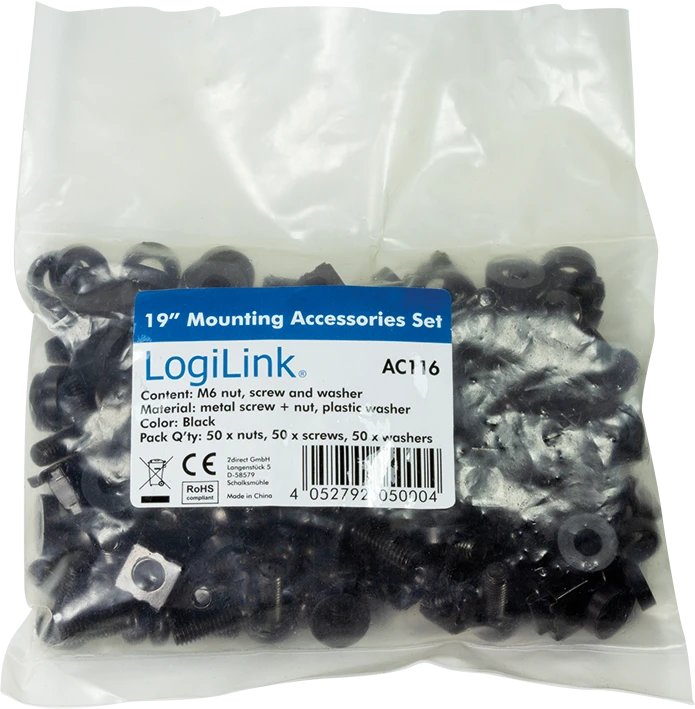 Logilink | Mounting set M6 | AC116 | Juodas