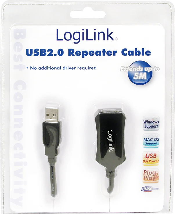 LogiLink Prisijungti | USB 2.0 kartotuvas 5m | USB-A į USB-A USB A kištukas | USB A moteriška