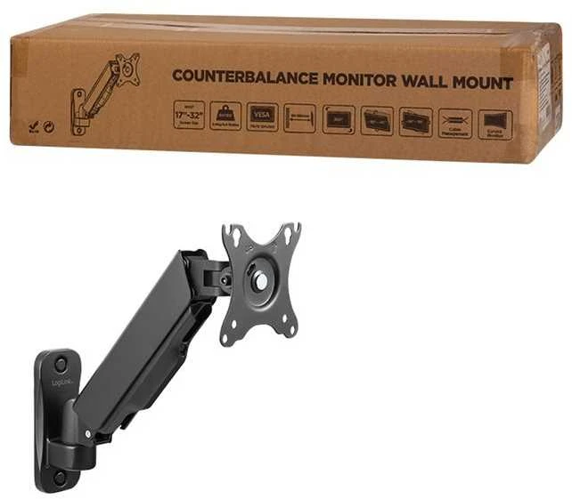 LOGILINK BP0144 Monitorius Sieninis laikiklis 17-32 colių plieninės dujinės spyruoklės svirties ilgis: 290 mm