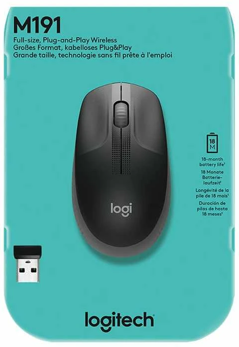 Belaidė pelė Logitech M190, juodos spalvos