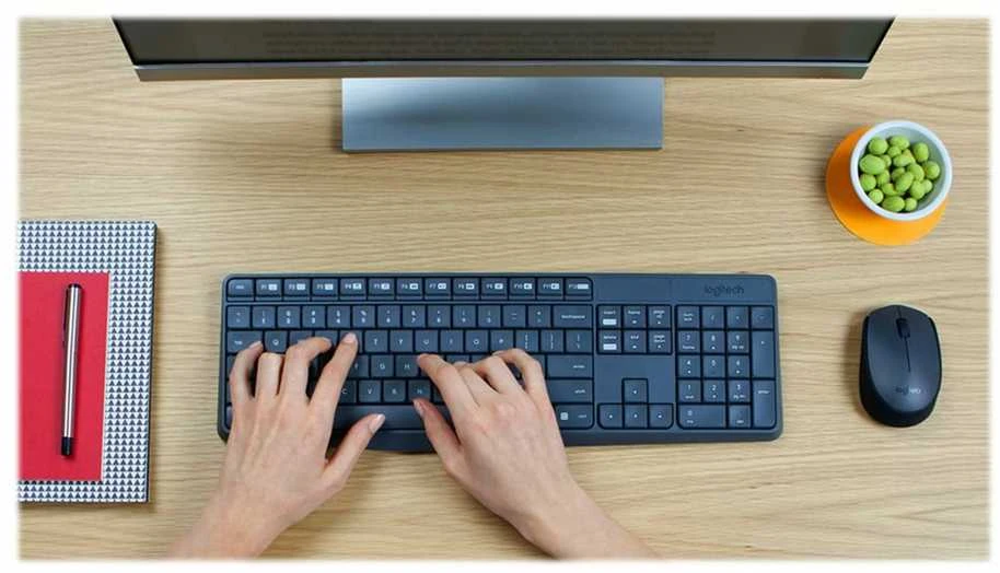 Belaidis klaviatūros ir pelės rinkinys Logitech MK235, US išdėstymas