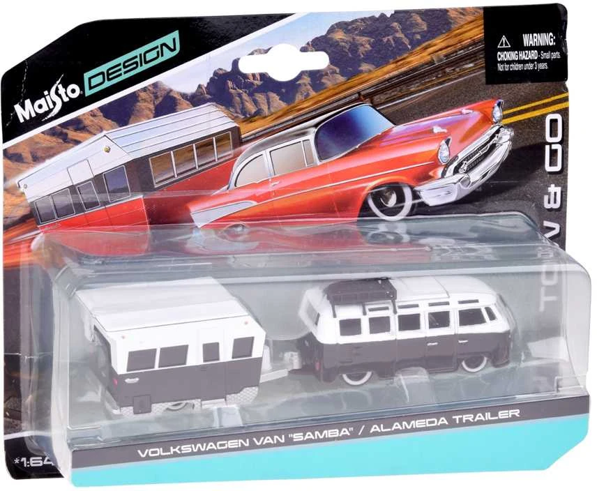 Jokomisiada Maisto licensed car Volkswagen VAN Samba trailer 1:64 1:64 ZA5959
