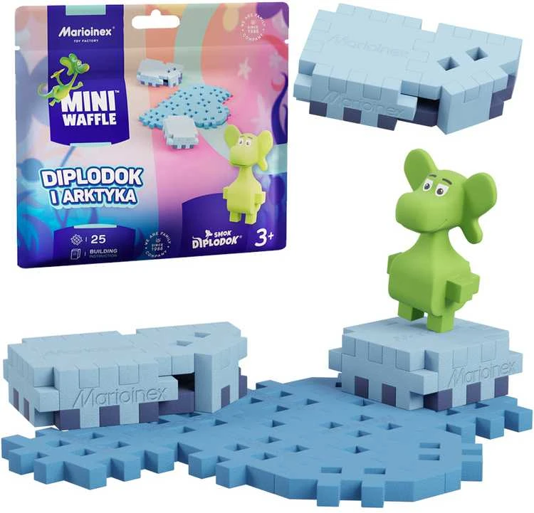 Marioinex Diplodocus Dragon ir Arctic Mini Waffle 25 Vnt + ZA5 pav