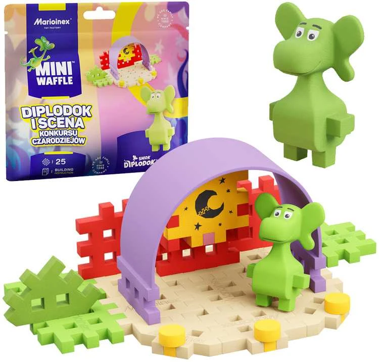 Marioinex Diplodocus Dragon and Scene 25vnt Mini Vaflis ZA5498