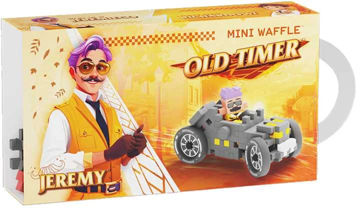 Marioinex Mini vaflinės kaladėlės pilkos spalvos automobilis 50vnt + figūrėlė