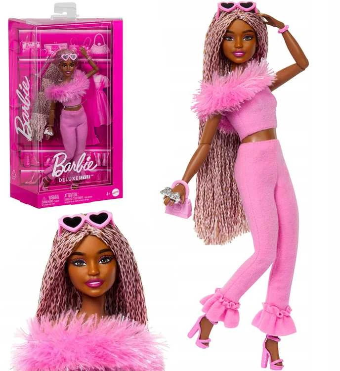 Mattel BARBIE DELUXE FASHIONISTAS lėlė rožiniu kostiumu (HYV28)