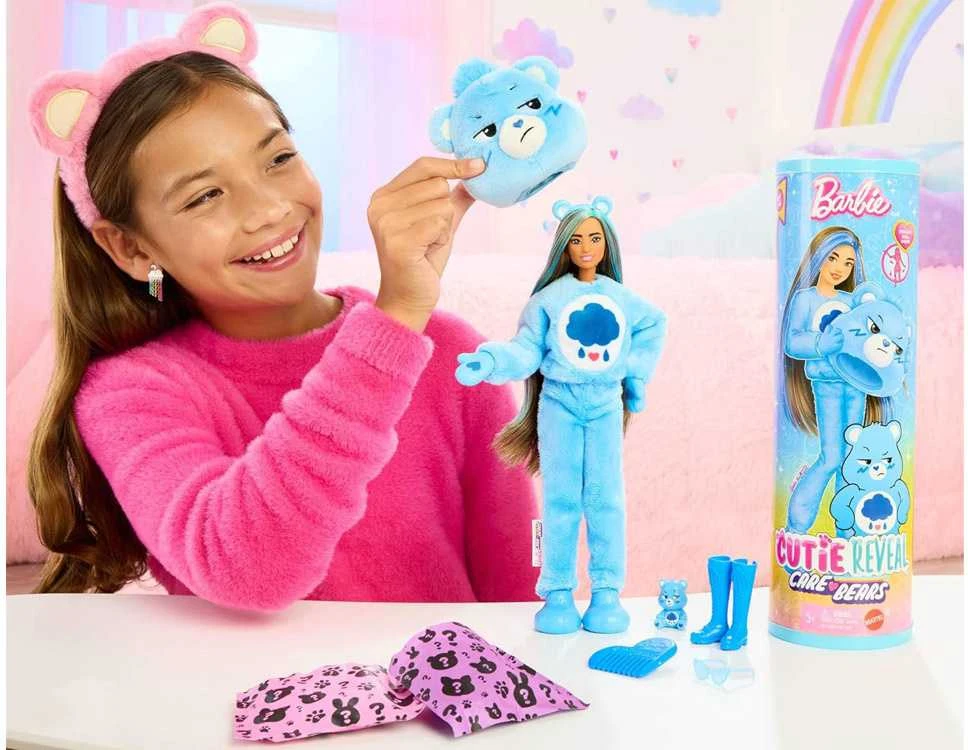 Mattel BARBIE CUTIE REVEAL CARE BEARS siurprizų rinkinys Grumpy Bear (JCN96)