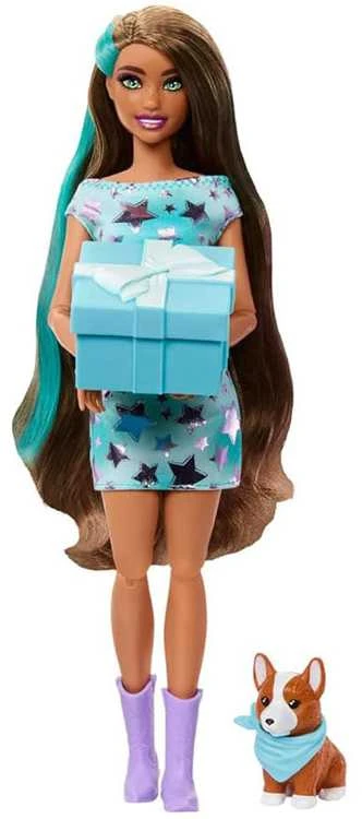 Mattel BARBIE PARTY UNBOXED REVEAL siurprizų rinkinys - tamsiaplaukė lėlė (JFG72)