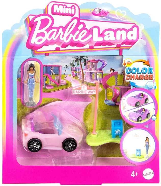 Mattel Mini Barbie Land Doll Driver Vehicle + Convertible Car ZA6038 F