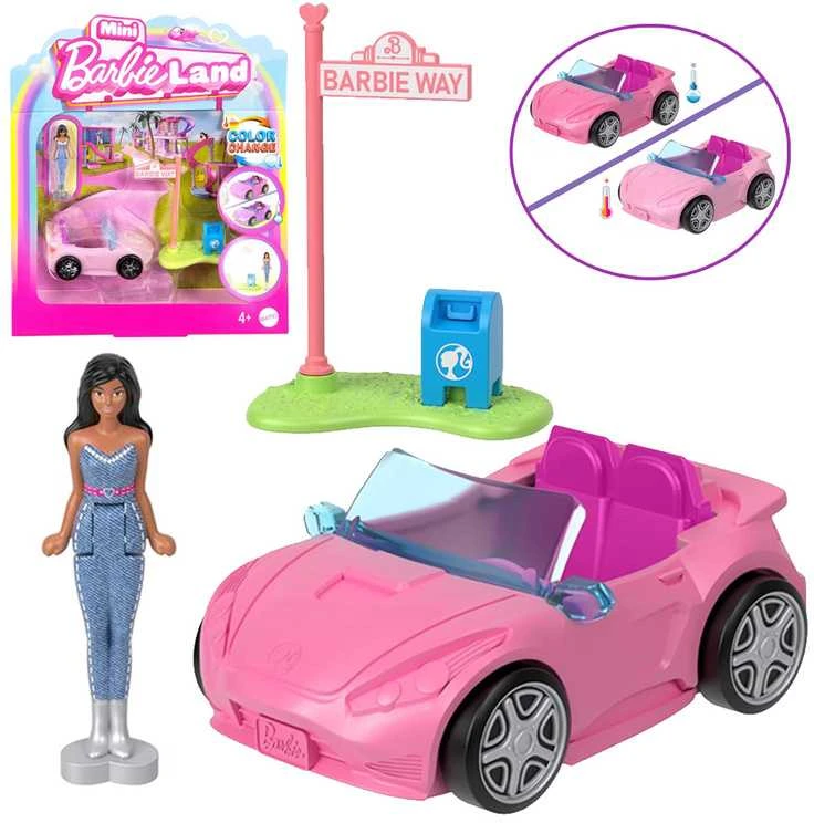 Mattel Mini Barbie Land Doll Driver Vehicle + Convertible Car ZA6038 F