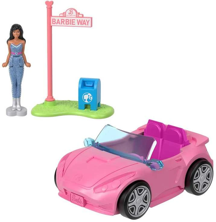 Mattel Mini Barbie Land Doll Driver Vehicle + Convertible Car ZA6038 F