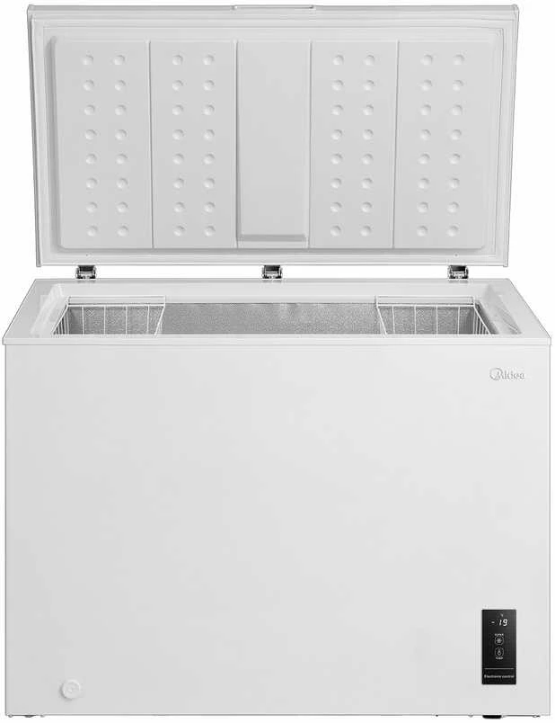 Midea Šaldiklis | MDRC405FEE01 | Energy efficiency class E | Chest | Free standing | Height 85 cm | Total net capacity 290 L | Baltas