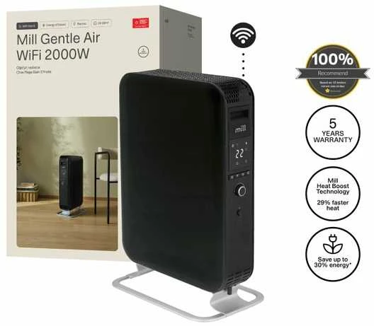 Elektrinis šildytuvas Mill OIL2000WIFI3 | 2000W | iki 24 m² | Juodas