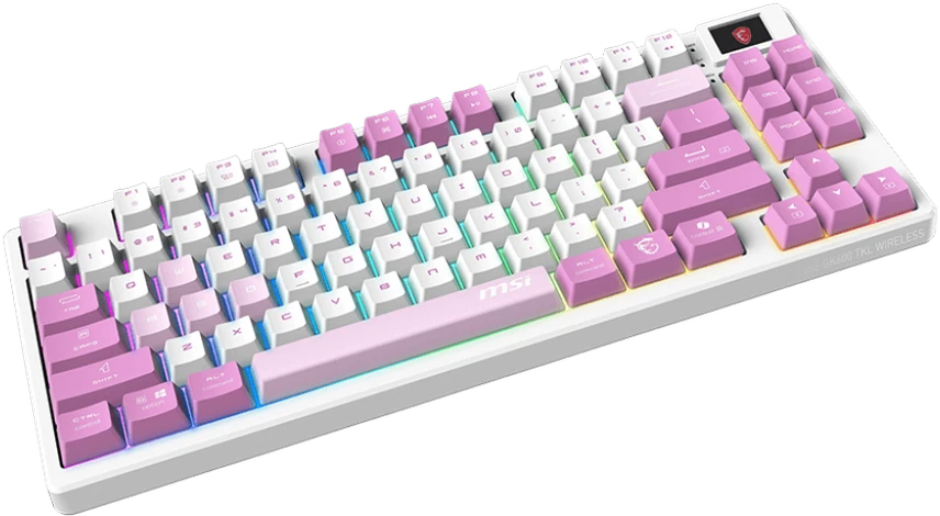 MSI FORGE GK600 TKL WIRELESS VIOLET | Klaviatūra žaidimams | Wireless | US | 2.4 GHz Wireless, Bluetooth, USB 2.0 | Mechaninė Linear