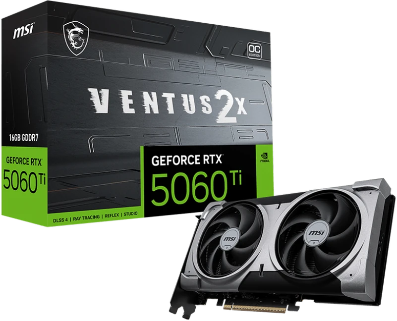 Vaizdo plokštė MSI GeForce RTX 5060 Ti 16GB VENTUS 2X OC PLUS