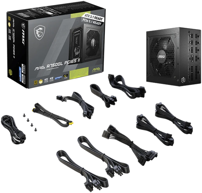 MSI MAG A750GL PCIE5 II 750W GOLD MAITINIMAS