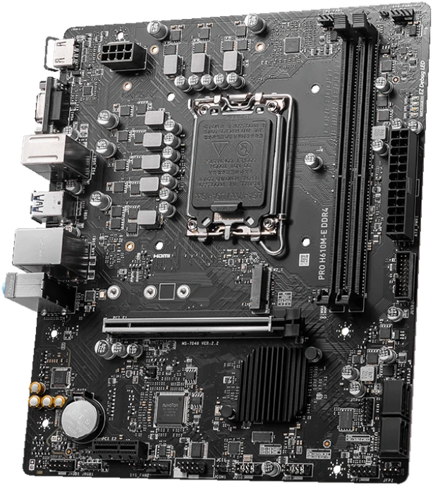 Pagrindinė plokštė MSI PRO H610M-E Intel H610 LGA1700 2XDDR5 VGA HDMI Matx