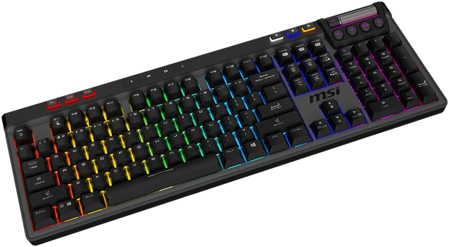 MSI STRIKE PRO WIRELESS | Klaviatūra žaidimams | Wireless | US | Juodas | 2.4 GHz Wireless, Bluetooth, USB 2.0 | Kailh Midnight Pro Silent Tactile