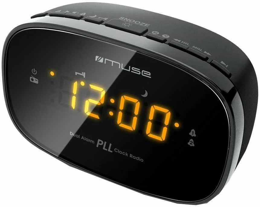 Muse Mūza | Laikrodžių radijas PLL | M-150CR | Signalizacijos funkcija | Juodas