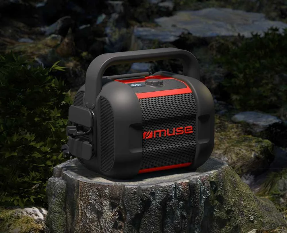 Muse | Jobsite Radio | M-968 BTR | 40 W | Atsparus vandeniui | Bluetooth | Belaidė jungtis | Portable | NFC features | Juodas/Raudona