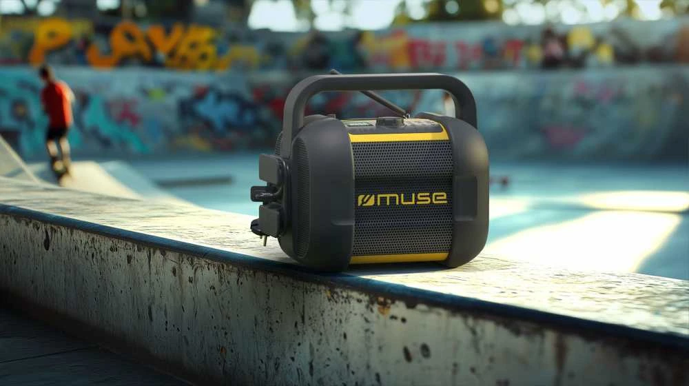 Muse | Jobsite Radio | M-968 BTY | 40 W | Atsparus vandeniui | Bluetooth | Belaidė jungtis | Portable | NFC features | Juodas/Geltona