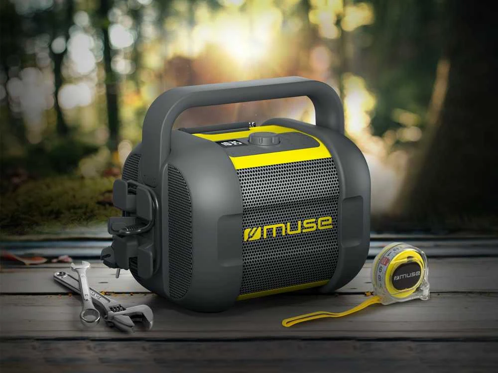 Muse | Jobsite Radio | M-968 BTY | 40 W | Atsparus vandeniui | Bluetooth | Belaidė jungtis | Portable | NFC features | Juodas/Geltona