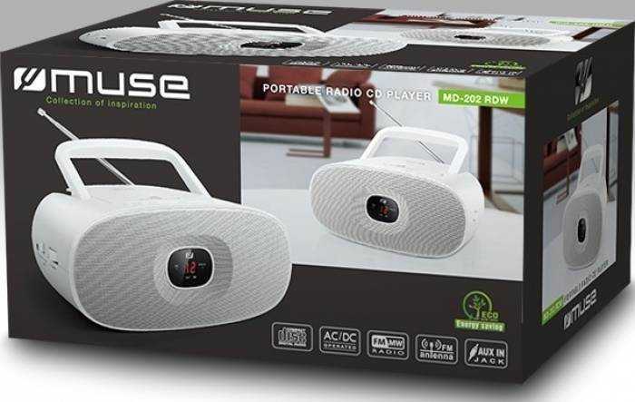 Muse | MD-202RDW | Portable radio CD grotuvas | Baltas