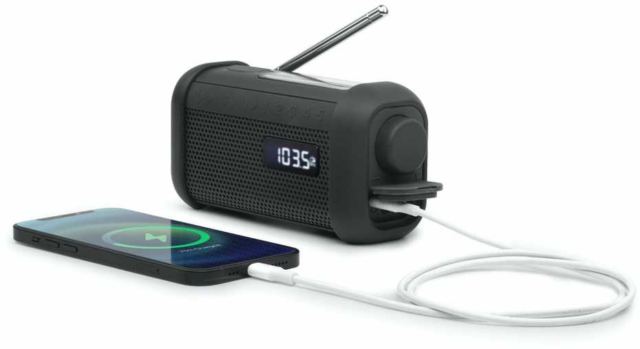 Muse Mūza | Nešiojamas saulės radijo imtuvas su švaistikliu ir žibintuvėliu | MH-08 MB | AUX į | Bluetooth | FM radijas