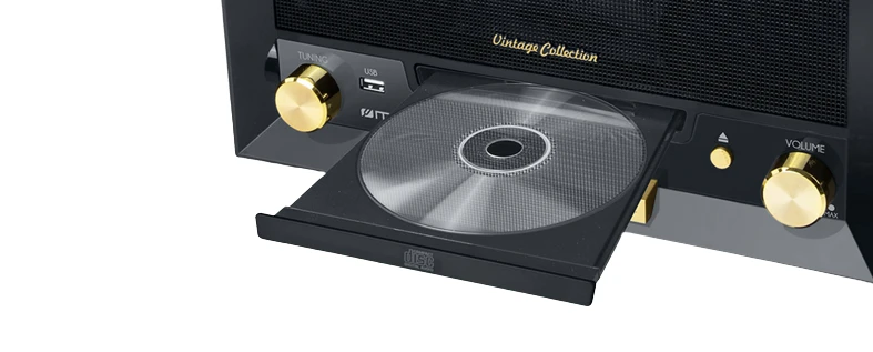 Muse Mūza | Patefono mikrosistema su vinilo deku | MT-112 W | Mikrosistemos kompaktinis diskas su patefonu | USB jungtis