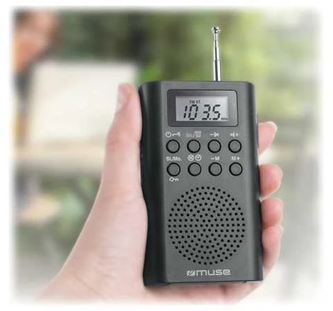 Muse M‑03 R kišeninis FM PLL radijas su žadintuvu