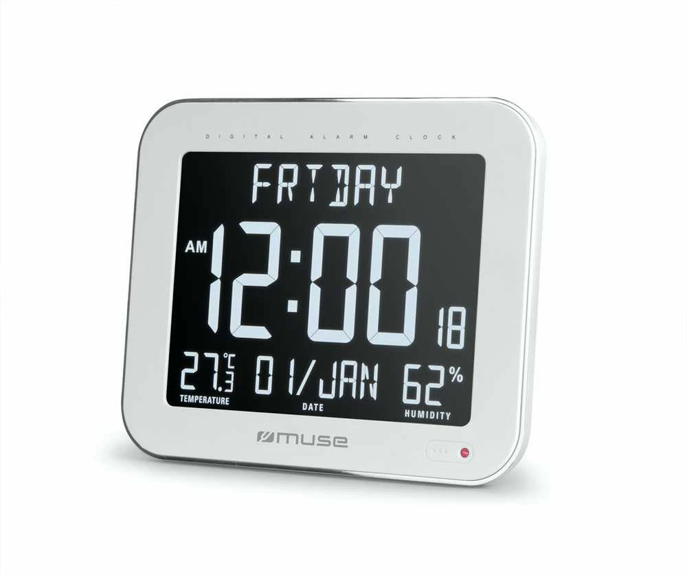 Muse | Sieninis laikrodis with Alarm Function | M-090 WMC | Baltas