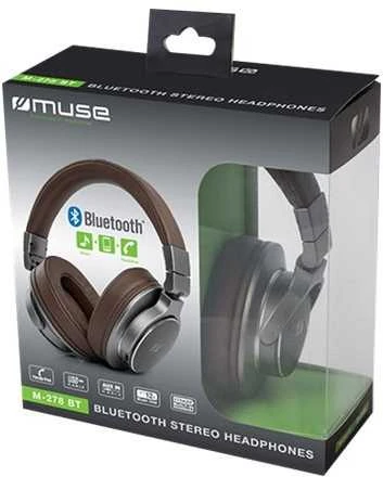 Belaidės Bluetooth Stereo ausinės Muse M-278BT, Rudos