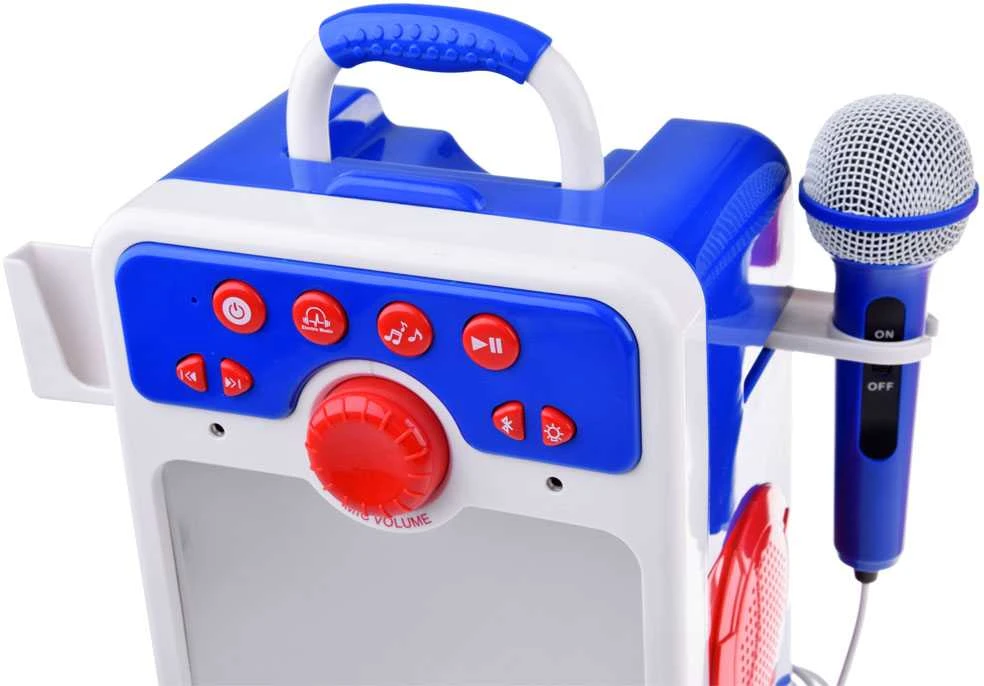 Jokomisiada Muzikinis „Boombox“ mėlynasis garsiakalbis vaikams su mikrofonu