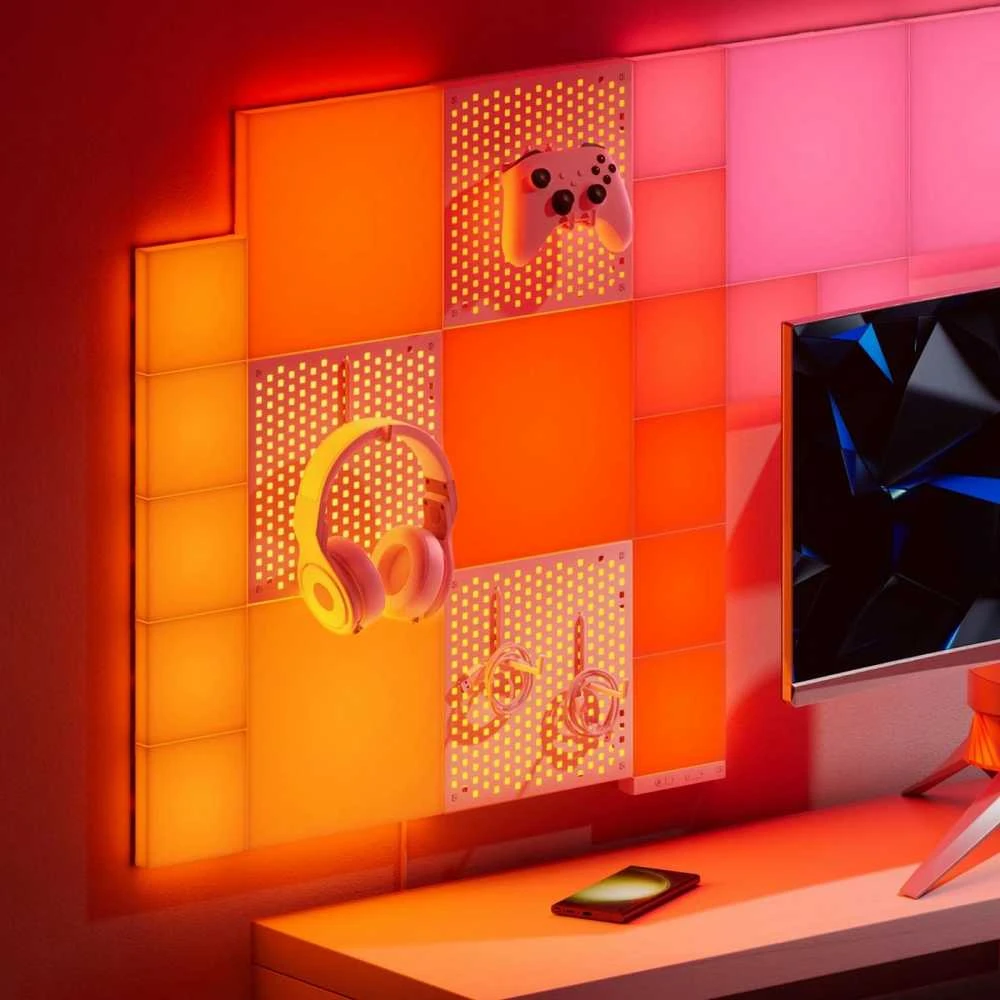 „Nanoleaf Blocks Small Squares“ papildomas rinkinys (4 panelės) | Daugiau nei 16 mln. spalvų